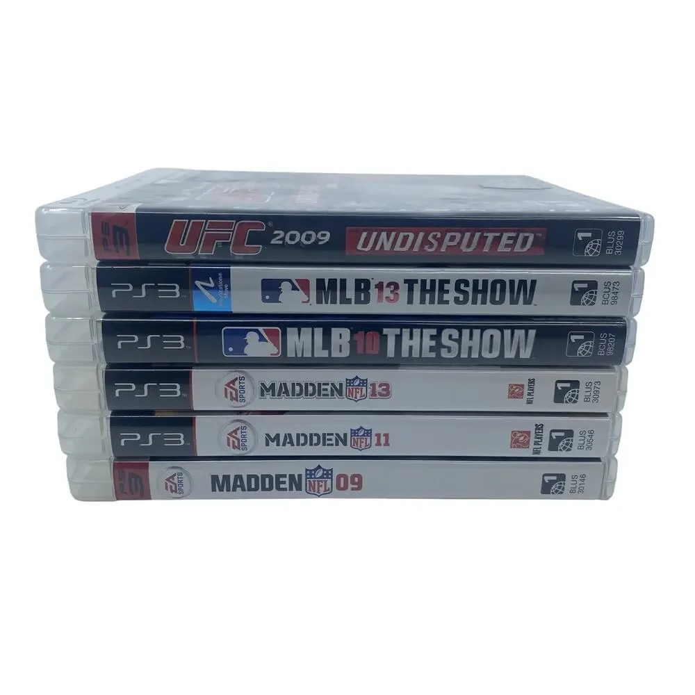PS3 Lot of 6 Games Madden NFL 09 11 13 MLB The Show 10 13 UFC 2009 Undisputed